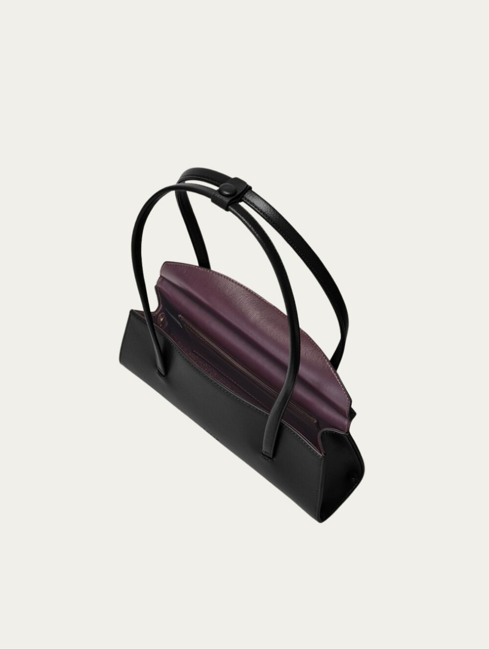 FREJA NEW YORK Caroline Bag - Pebbled Black Shoulder Bag with Thin Straps - Picture 6 of 9